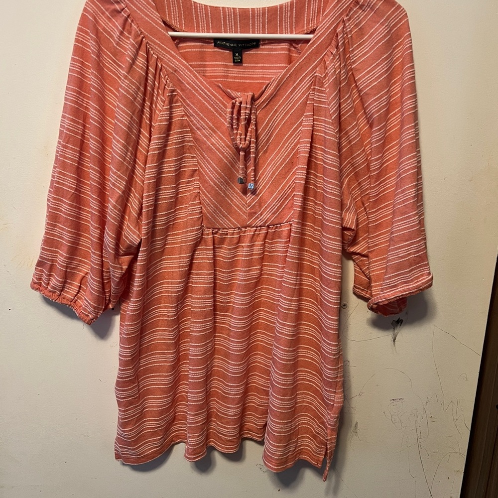 Orange Striped Women's Top